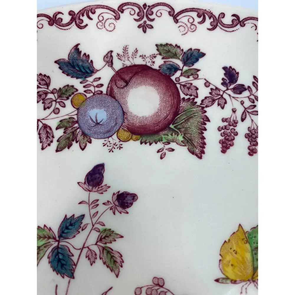 Vintage 1960s Mason's Ironstone Fruit Basket Red 12